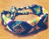 Gunmetal Green Black Purple Party Studded Friendship Bracelet