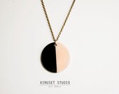 Ceramic jewelry pendant, ceramic necklace scandinavian design, handmade by Viruset Studio
