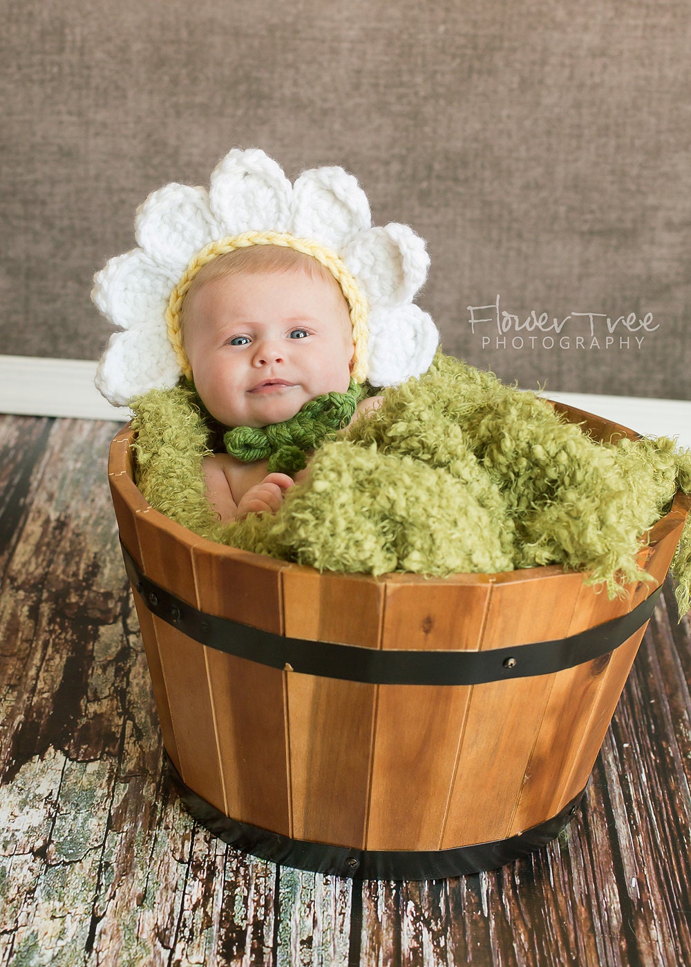 Newborn Flower Bonnet Newborn Daisy Hat Newborn Photo Prop Newborn Girl Prop