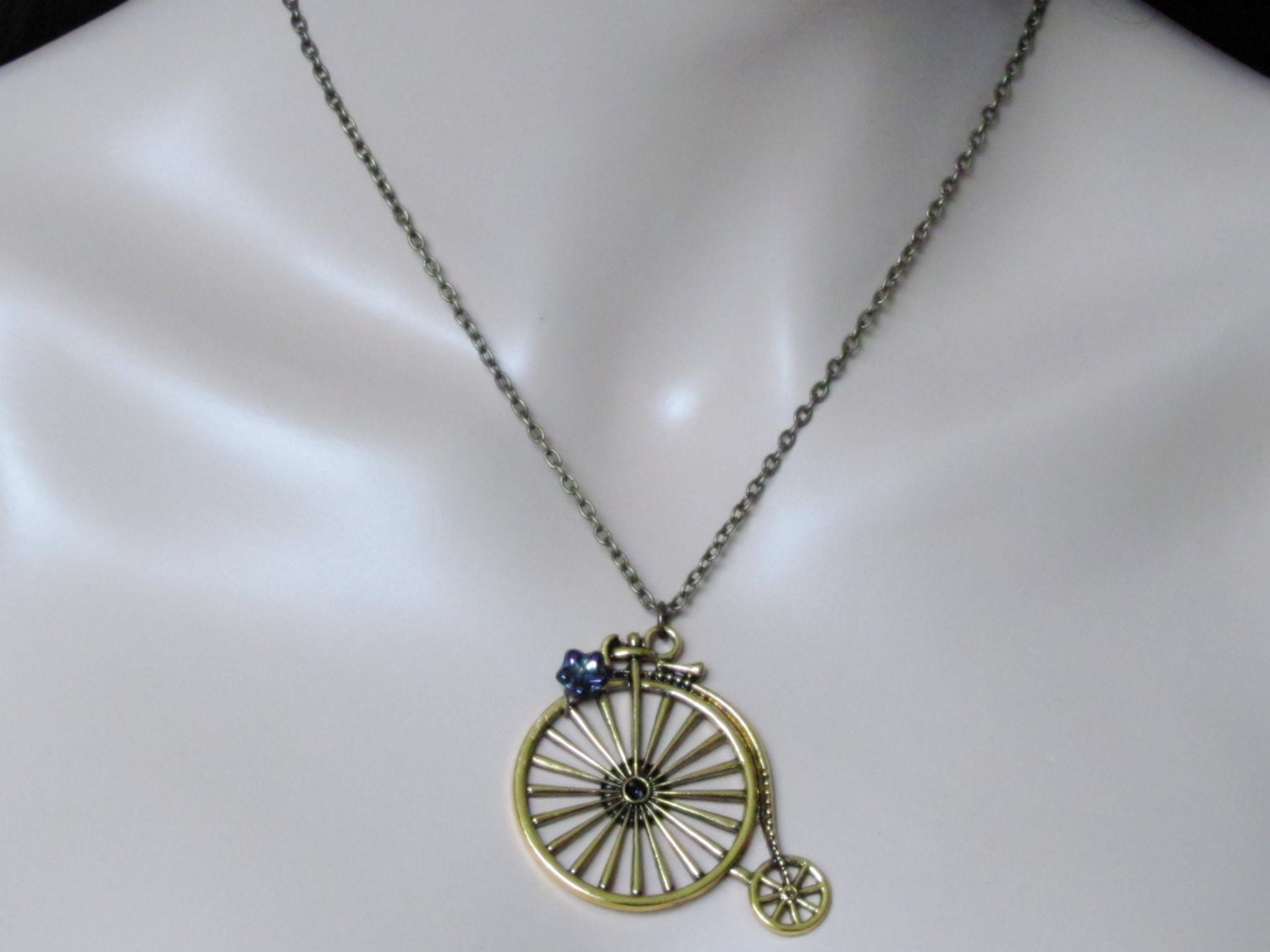 Penny Farthing Bicycle Necklace Old Bike Necklace Bicycle Jewelry Women Jewelry Gift Pendant Necklace Steampunk Necklace Victorian Jewelry