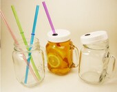 Mason Jar Mug Tumbler with Lid & Straw Growler To Go Cup Earth Day
