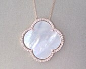 Rose Gold Clover Flower Necklace