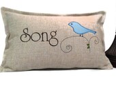 Pillow Song Bird - Embroidered Pillow Cover