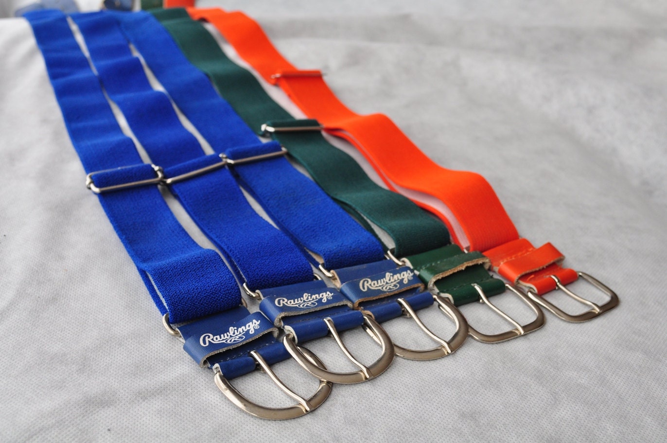 Adjustable Mens Womens Belt Sports Baseball Elastic Leather Bright Orange Green Blue Rawlings