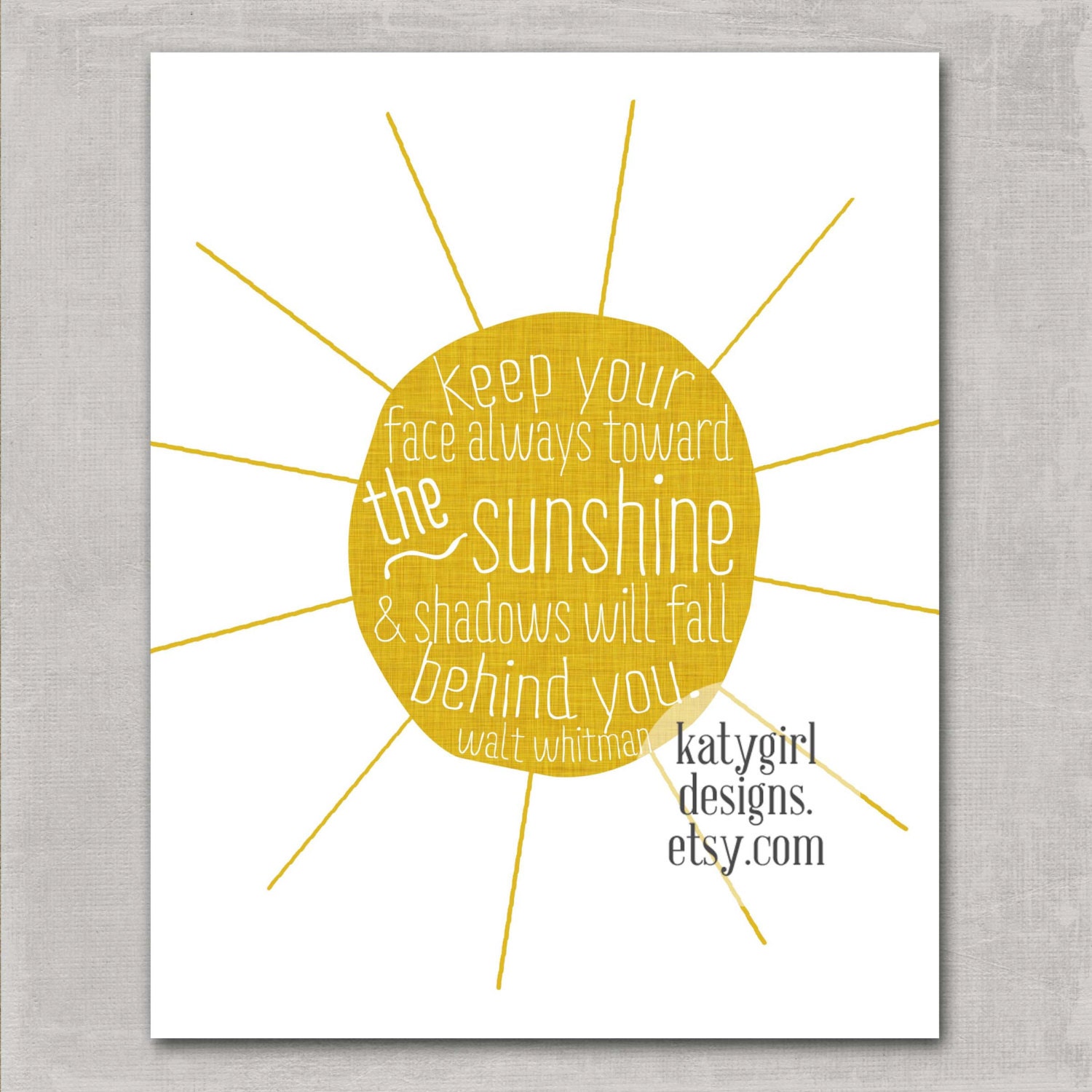 The Sunshine - 8x10 Print - Walt Whitman Quote