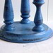 Upcycle Wooden Candelabra - Cottage Chic Candleholder with Amber Glass Domes - Boho Table Centerpiece - Shabby and Chic home Decor