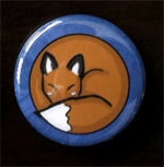 Cute Sleeping Red Fox 1-1/2" button pin cute nature wildlife - Brandy Woods
