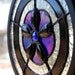 Small Stained Glass Panel - Blue and Black Flower
