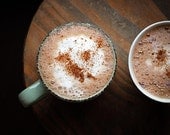 Cappuccino photography 8"x8"  Kitchen decor Rustic photo Mint Brown Dark Coffee
