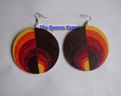 Handpainted Abstract MultiColored Wooden Earrings
