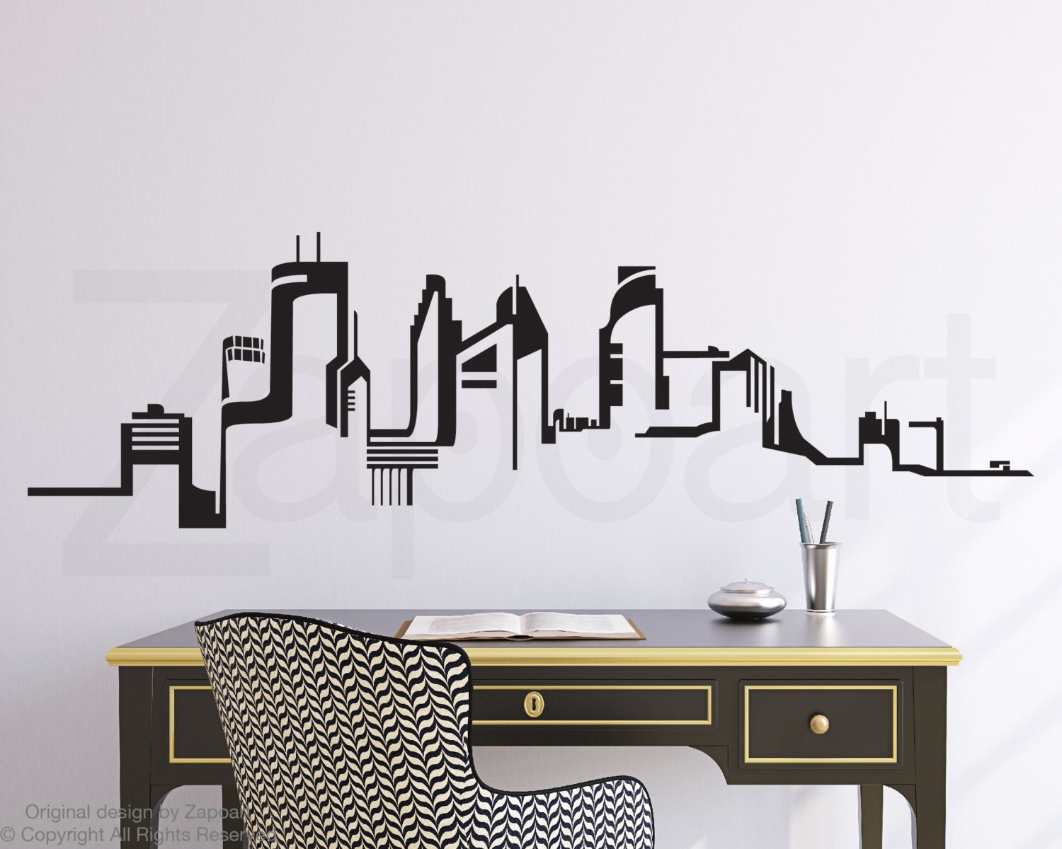 Skyline Wall Decal Minneapolis Skyline Vinyl wall decal
