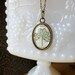 SALE Tree necklace- Oval antique bronze charm necklace- Green necklace- Leaf necklace- Glass necklace- Family tree necklace- Oval charm nec