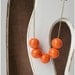 SALE Orange beaded necklace-Mod beaded necklace- Chunky orange necklace- Gumball necklace- Statement necklace-Large orange bead necklace