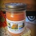 Soy Candle, Autumn Magic, 12 Ounce Jelly Jar, Daisy Cut Lid, Orange