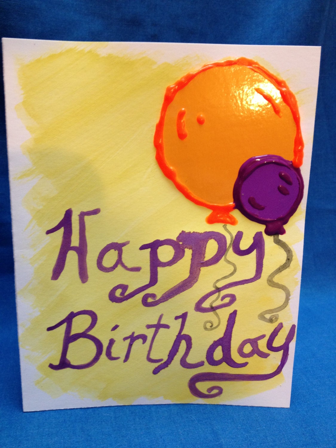 Happy Birthday Hand Painted Greeting Card