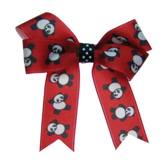 AOII Alpha Omicron Pi Sorority Hair Bow in Red and White