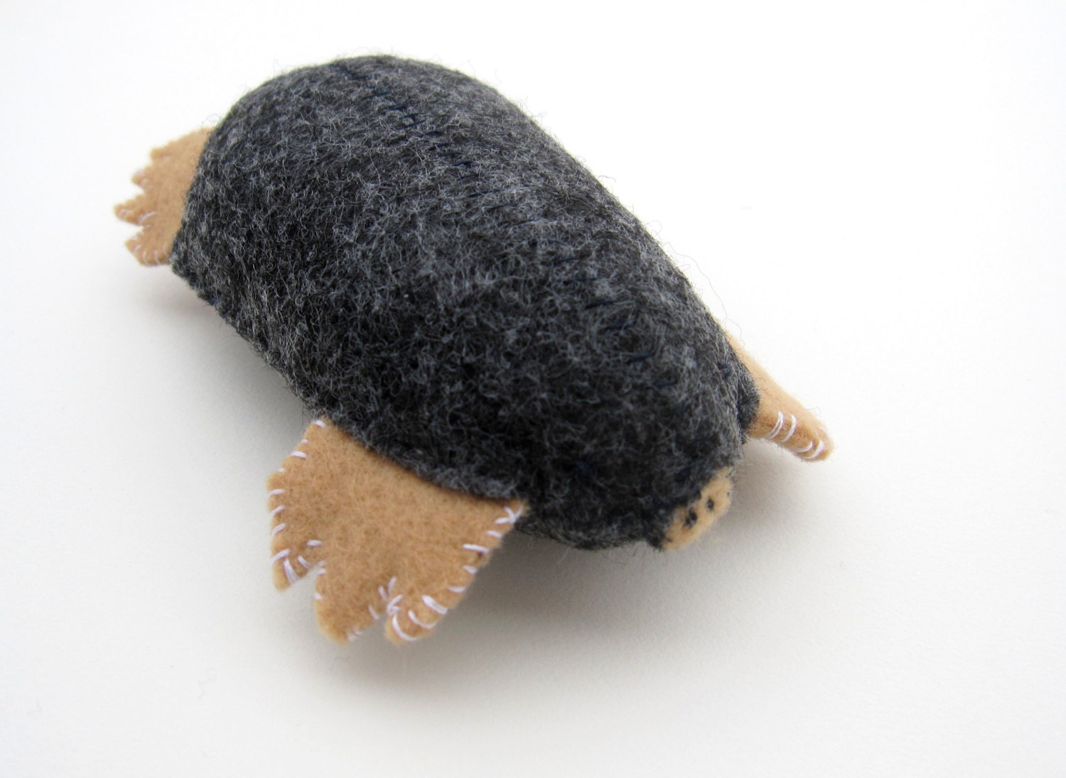 Mole, Felt stuffed animal, woodland home decor