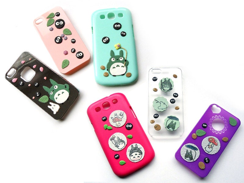 Unique iPhone4 / iPhone5 / Galaxy S3 Case - Totoro and soots - Made to Order