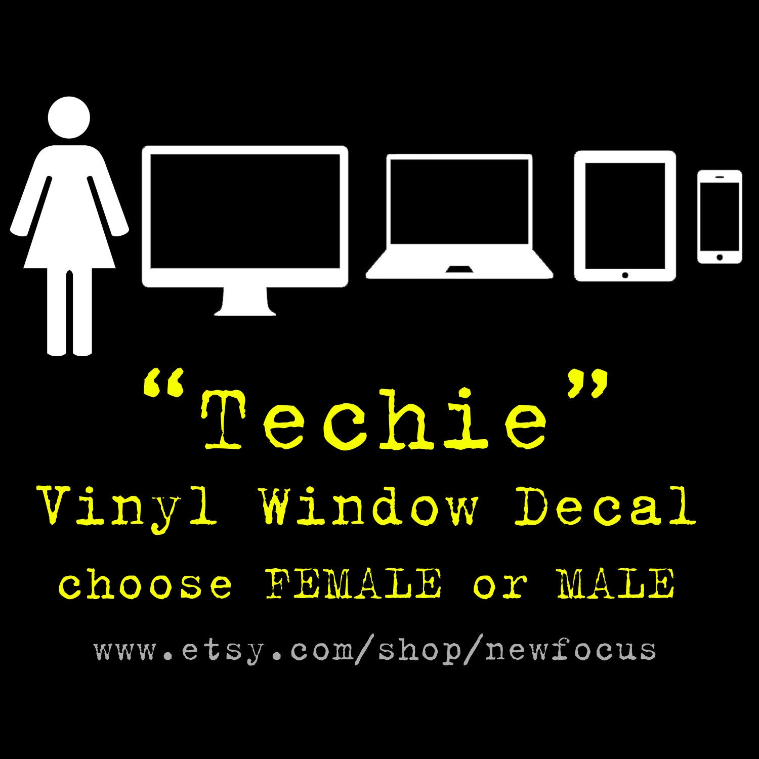 Techie Window Sticker FREE SHIPPING