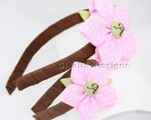 My Doll and Me Flower Headband Set/ Personalized American Girl doll Matching Flower Headband Set/ Customize your own headband Set.