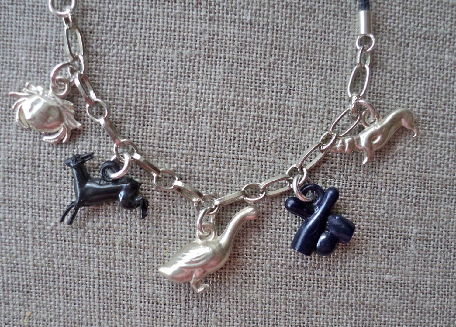 gumball charm necklace bowling goose deer crab dachshund