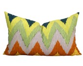 Adras ikat pillow cover in Caravan - 12 x 20