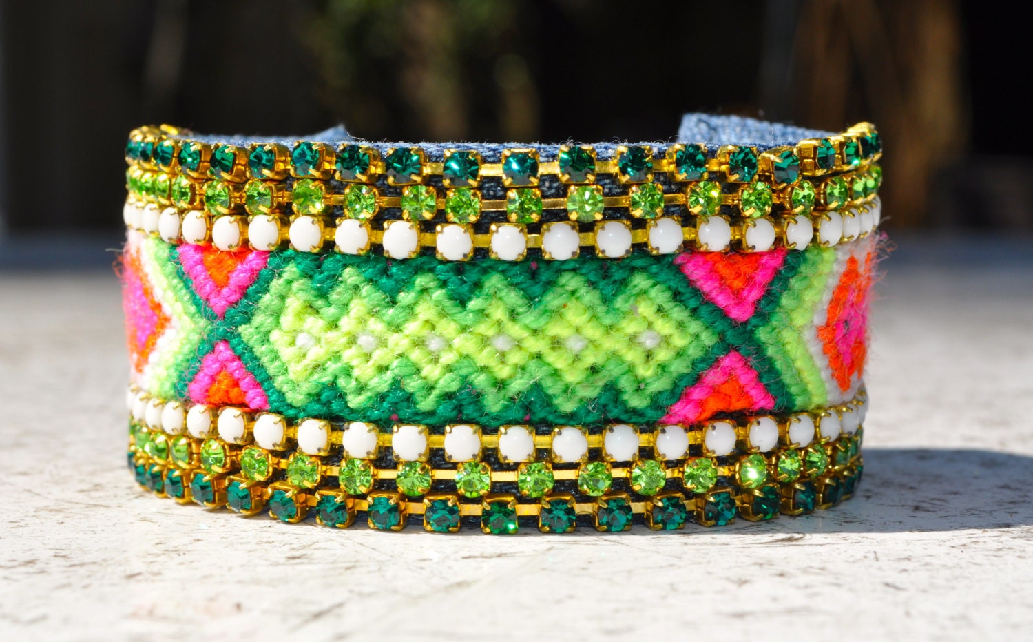 BFF Friendship Cuff- Neon Watermelon