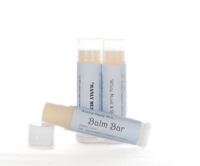 Balm Bar Solid Fragrance Sticks - Natural, Vegan, and Paraben Free.  Made Fresh to Order in 20 Scents for Women, Men, and Kids
