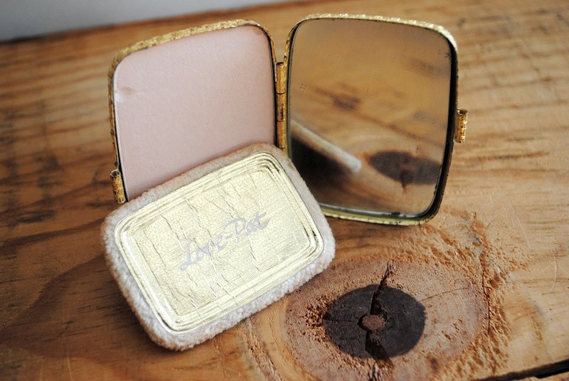 Vintage Mirror Compact - Revlon Love Pat Pressed Powder Retro Vanity For Her