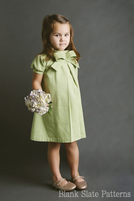 Little Bow Pleat Dress PDF Pattern Girls Toddlers 18m 2T 3T 4T 5 6 7 8