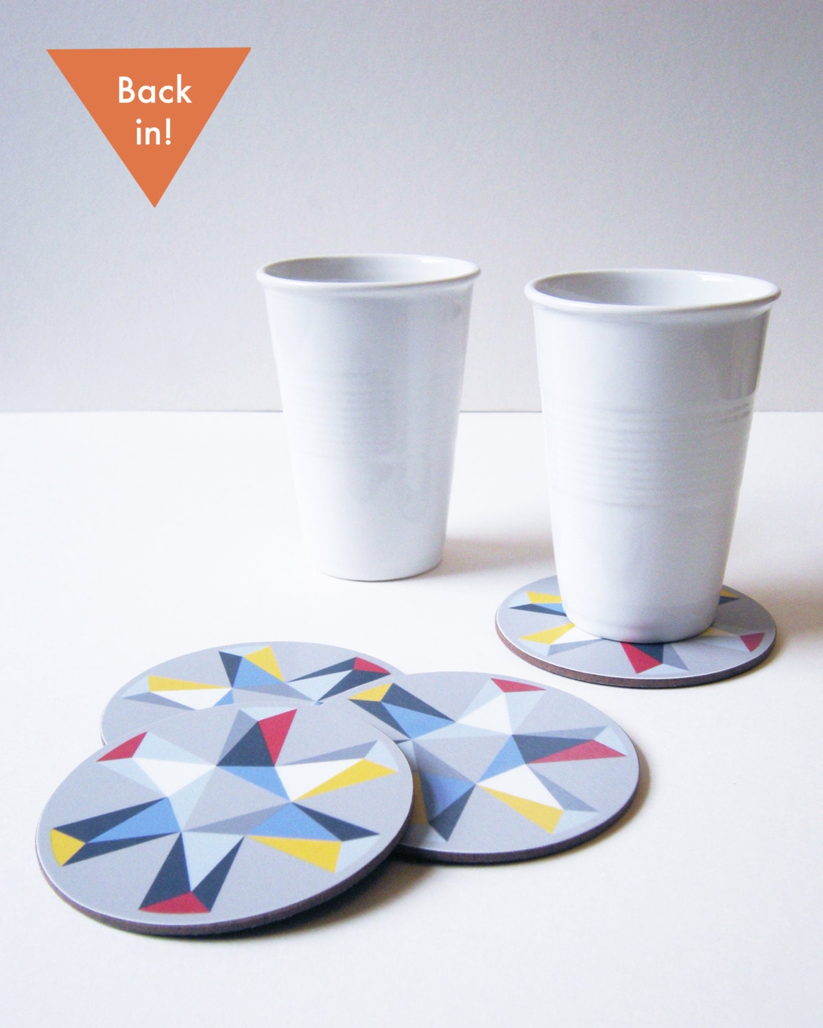 Kaleidoscope Coaster set Grey.