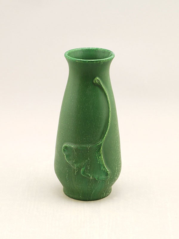 Product Development Vase - Ginkgo in Cucumber Green by Door Pottery-Arts and Crafts Style-Handmade Art Pottery