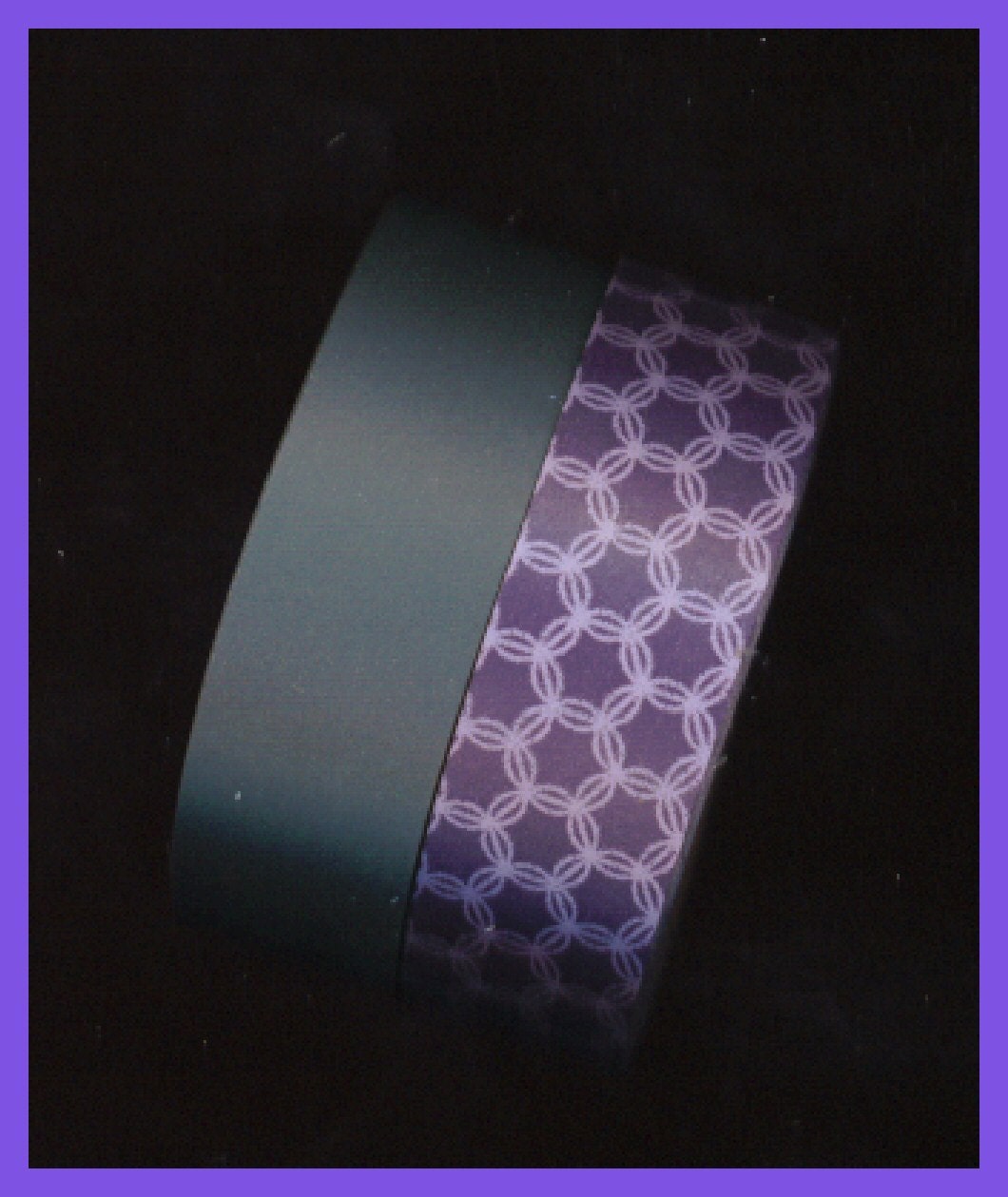 WASHI Tape 2 Rolls Craft Crafting Adhesive 10 Yards 9/16  Inch Wide Purple Gray White