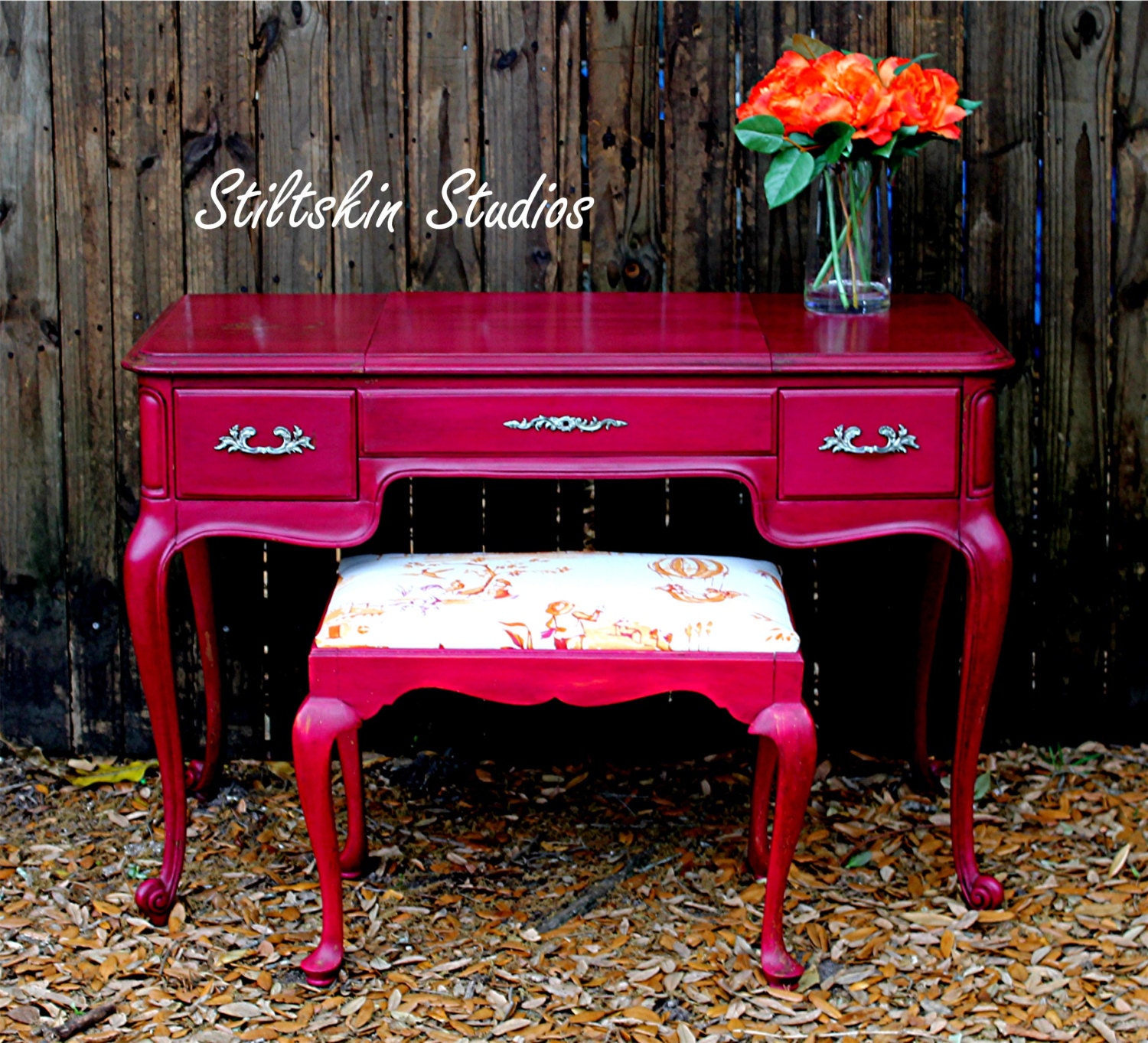 Gypsy Pink French Provincial Desk Vanity