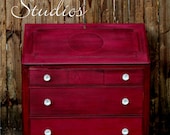 Plum Crazy Boho Bohemian  Antique Secretary Dresser Desk