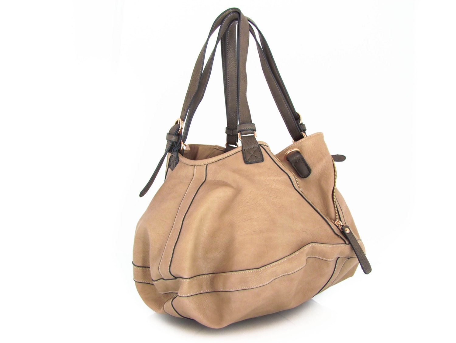 vegan leather handbag purse Light Cream-  the Leah - new collection 20% launch discount
