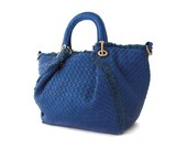 vegan leather handbag purse blue - the Moira - 20% launch discount