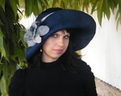 Royal blue Summer Hat for Women  Fancy Cloche Great Gatsby 20's hat for women Hat Ladies Derby  Ascot Hat handmade in Israel