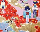 Anesama Dolls in red by  Alexander Henry Indochine Fabric Collection (1 yard) BUY MORE & SAVE