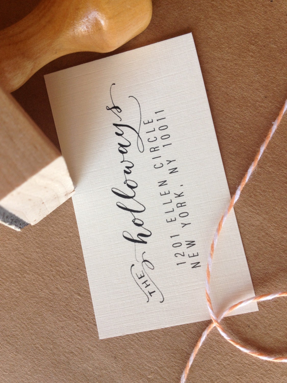 Handwritten Calligraphy Address Stamp -- Mixed Calligraphy and type - Modèrne Style