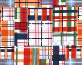 Patchwork Plaid LAMINATED coated vinyl fabric yardage fabric yardage Madras WIDE BPA free