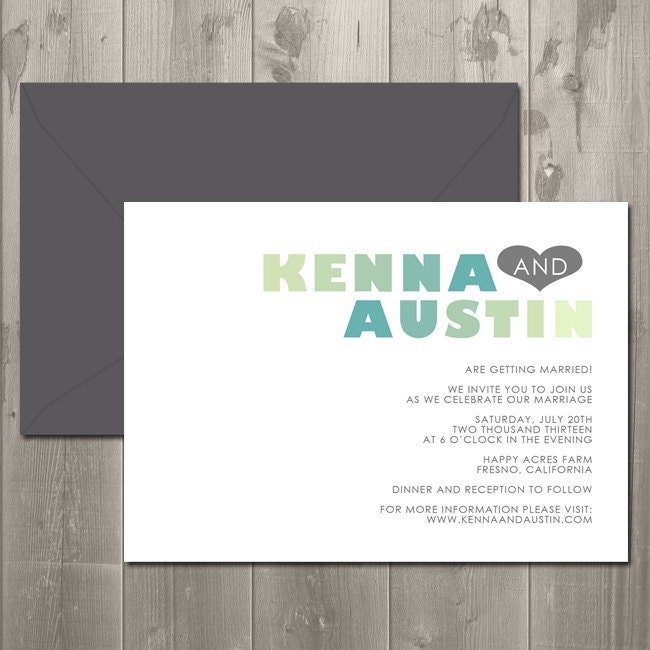 Multicolor Modern Ombre Wedding Invitation - DIY Printable Invitation