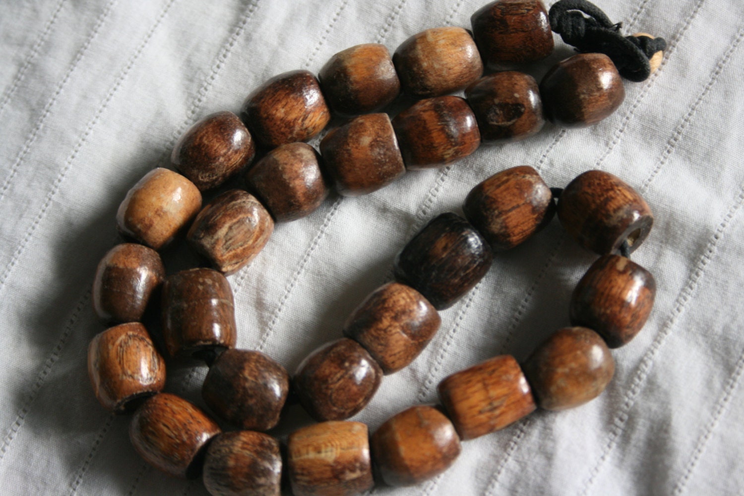Vintage Beaded Hippie Boho Necklace...Wood Bead Necklace