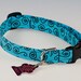 Bright Turquoise Squiggles - Dog Collar - Adjustable