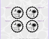Scalloped Circle Carolina Girl Decal - Personalized with your choice of wording - Measures 5"x5"