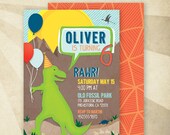 Custom Dinosaur Boys Birthday - PRINTABLE Invitation - HWTM