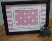 Ultrasound Photo Frame - 5x7 Black - Baby Girl - Pink & White - Stripes and Polka Dots