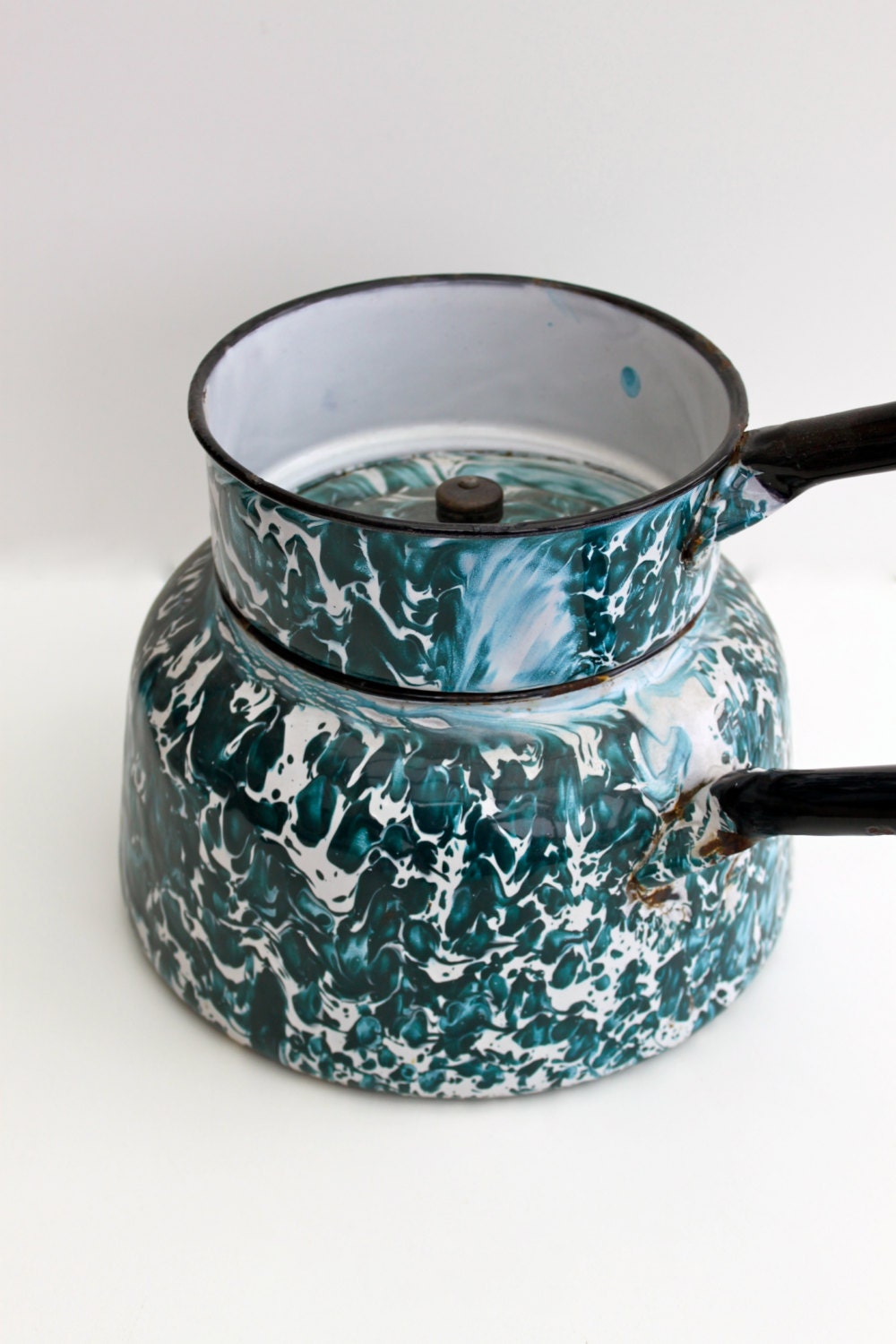 Enamel french double boiler pot