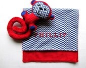Plush Monkey Rattle Funky Burpcloth Gift Set Baby Toy
