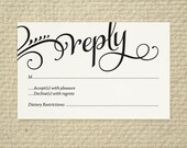 Wedding RSVP - Love and Cherish Script - DIY Printable Template - Calligraphy, Typography
